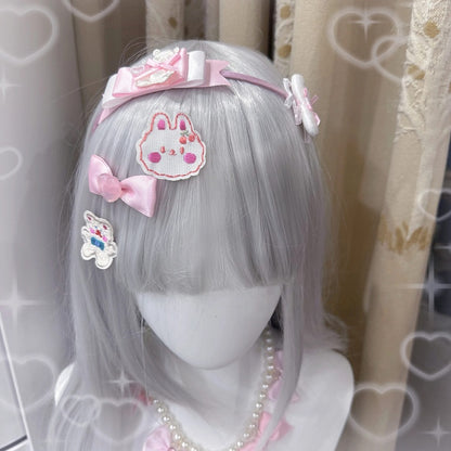 Bear Accents Sweet Style Bunny with Pink