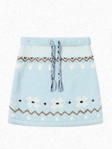 with Vintage-Inspired Jacquard Blue Light Isle Knit Skirt Fair