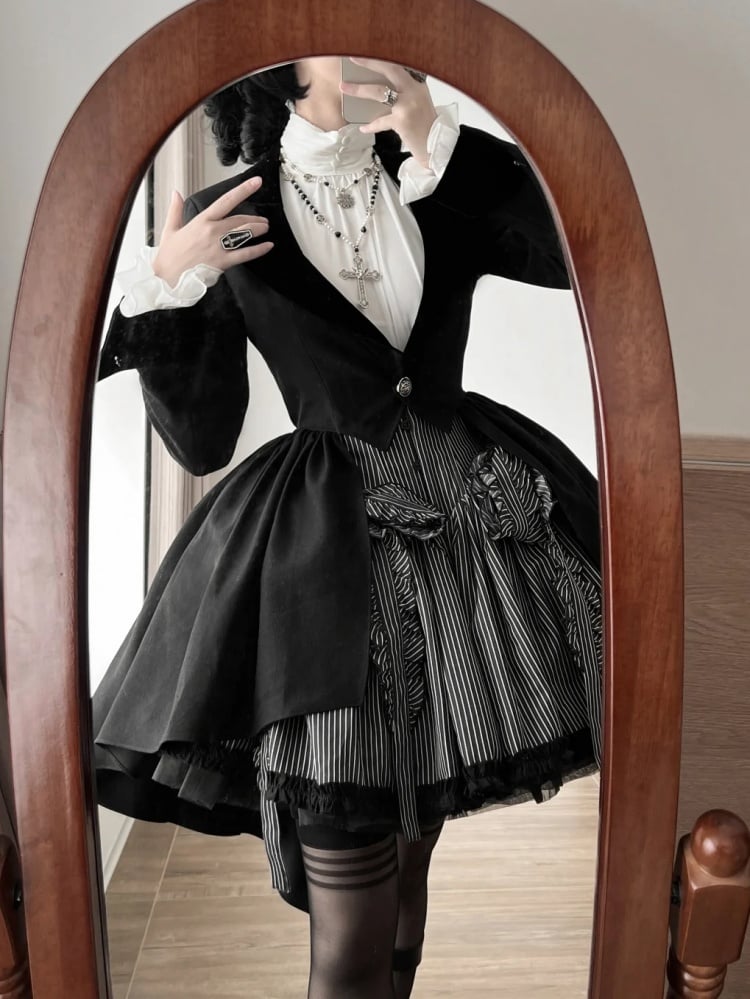 ブラック王子ファッション ゴシックロリータ テールブレザー