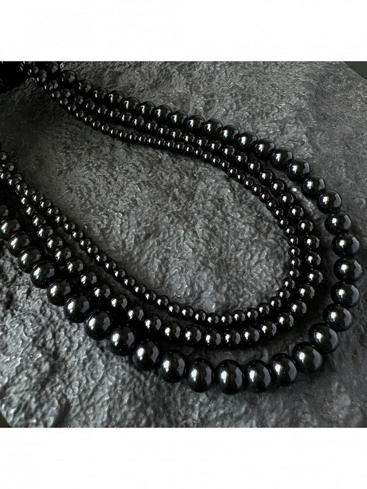 Collier minimaliste noir perlé - YSHXS