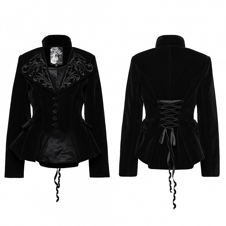 Black Gothic Exquisite Embroidered Coat