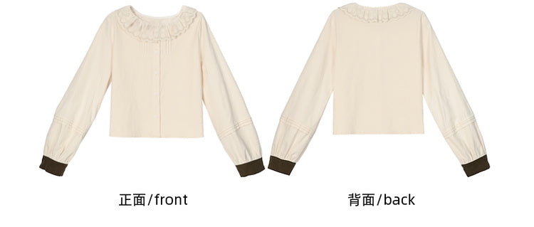 アプリコットラウンドネックブラウス