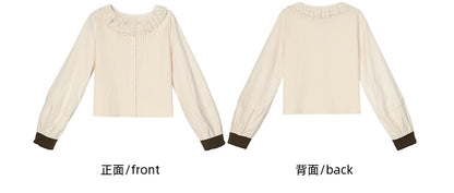 アプリコットラウンドネックブラウス