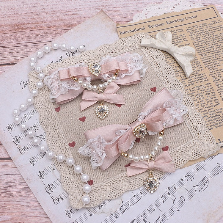 Heart Rhinestone Options 6 Chian Jirai Color Bowknot Pearl Kei Hairclip
