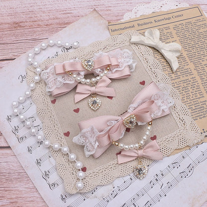 Heart Rhinestone Options 6 Chian Jirai Color Bowknot Pearl Kei Hairclip