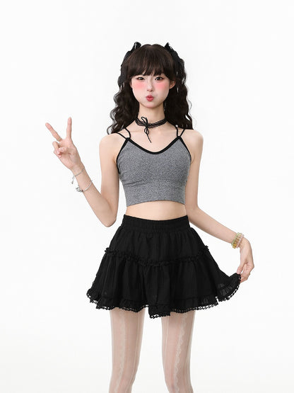 Bra White/Gray/Black Cami Built-in Pads Top with Essential