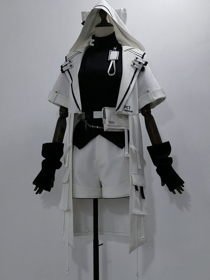 mit Techwear Cyberpunk-Hüftgürtel, weiße Taschenschnalle