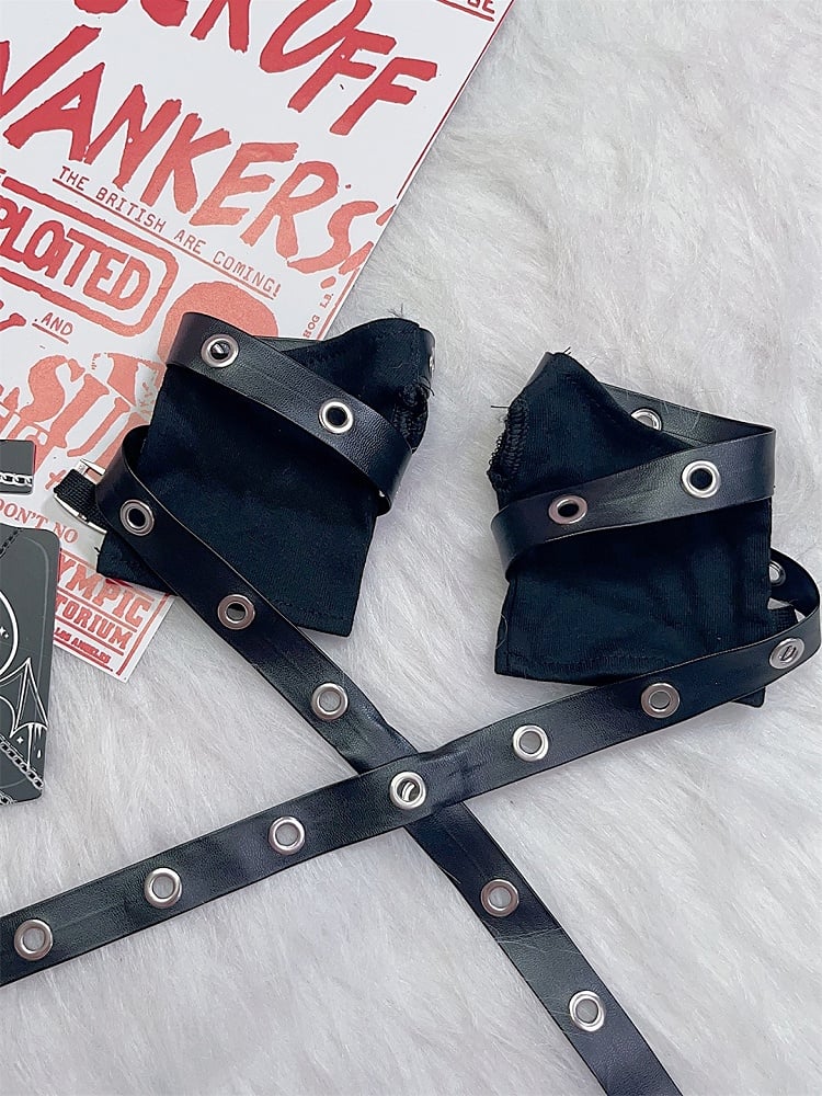 Fingerlose Schwarze Handschuhe Punk Rock