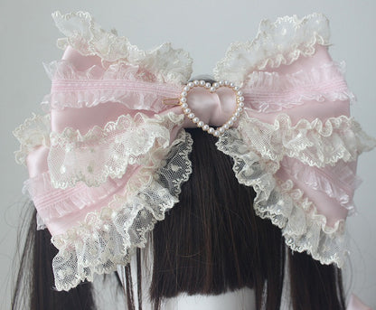 Heart KC Lace Pink White Pearl