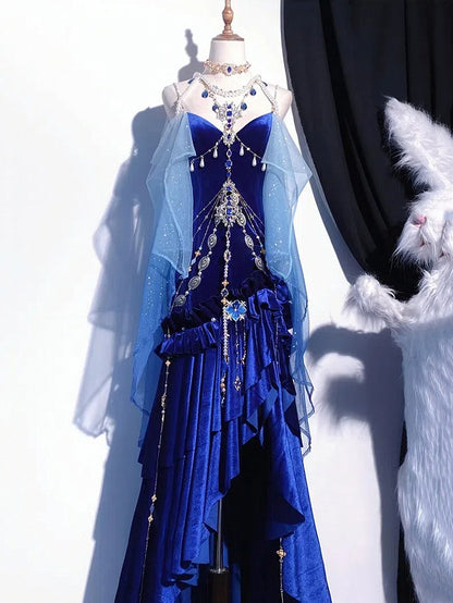 Blue / Red / Black Shimmering Dress Shawl