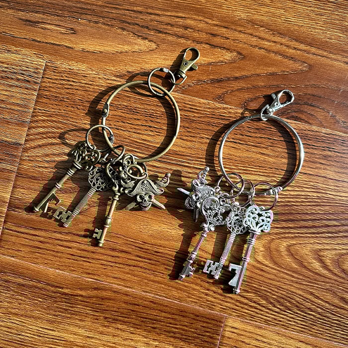 Gürtelschlüssel Schwarz / Kaffee Charm mit