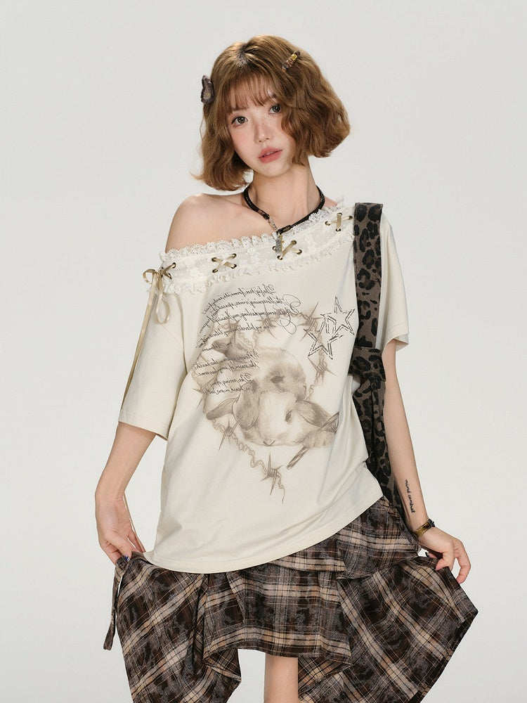 Vintage Lace Floral Retro Short-Sleeve Top - Girlyhalo