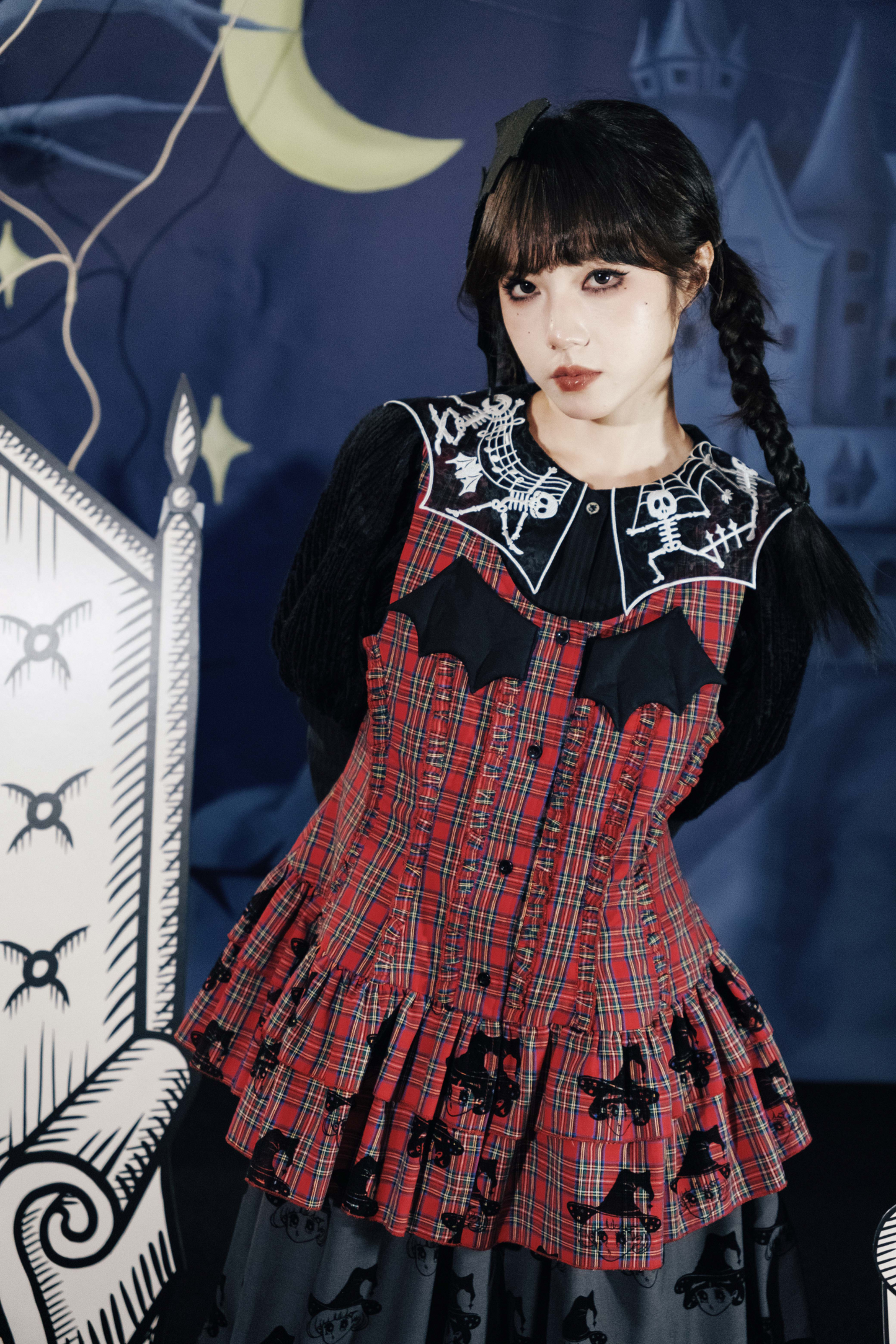 クロップドスリーブ スパイダーカラー パフトップ