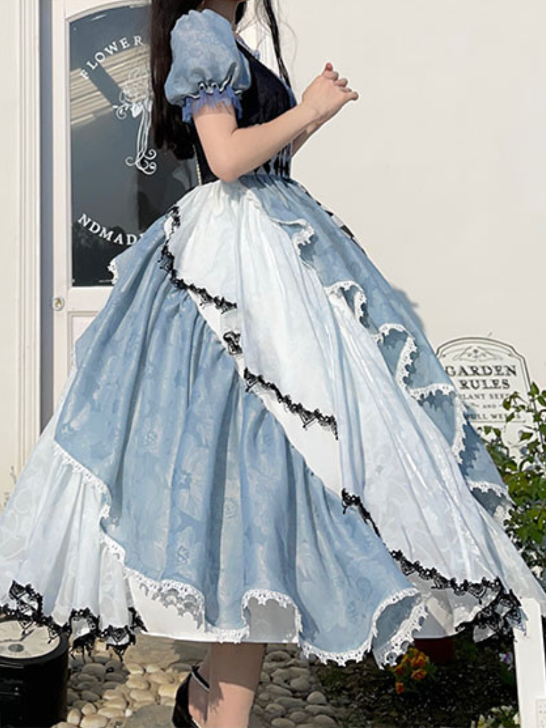 不思議の国のアリス アシンメトリーチェックドレス