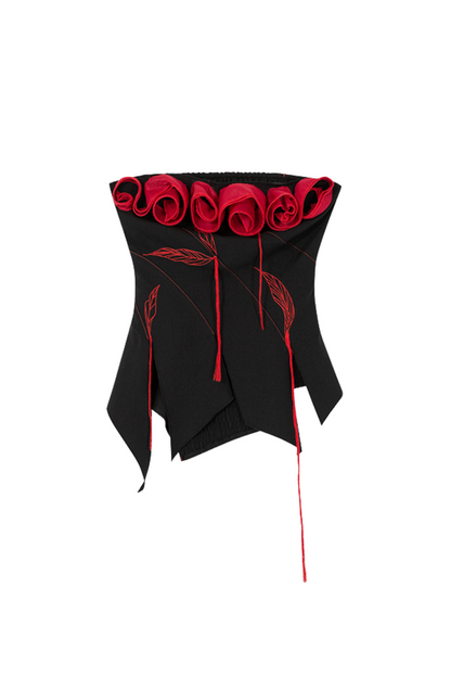 ビスチェ + クラッシュヘビーローズスカート