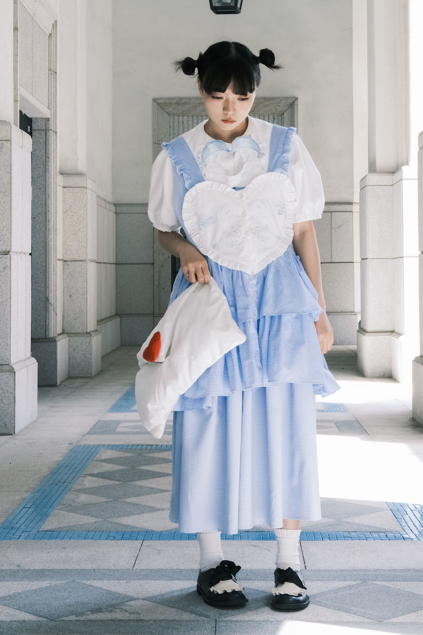 ジャンパースカート エプロン ハートバニー