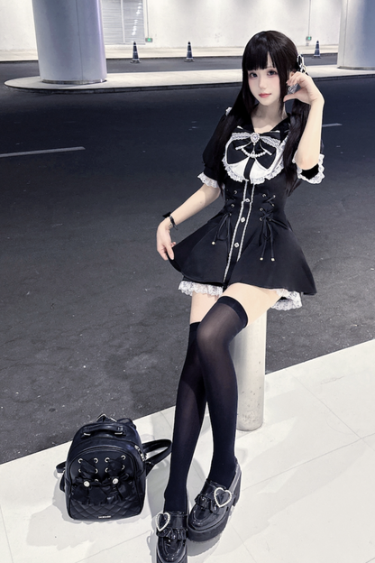 パフスリーブパンツ リボントップスインナー +