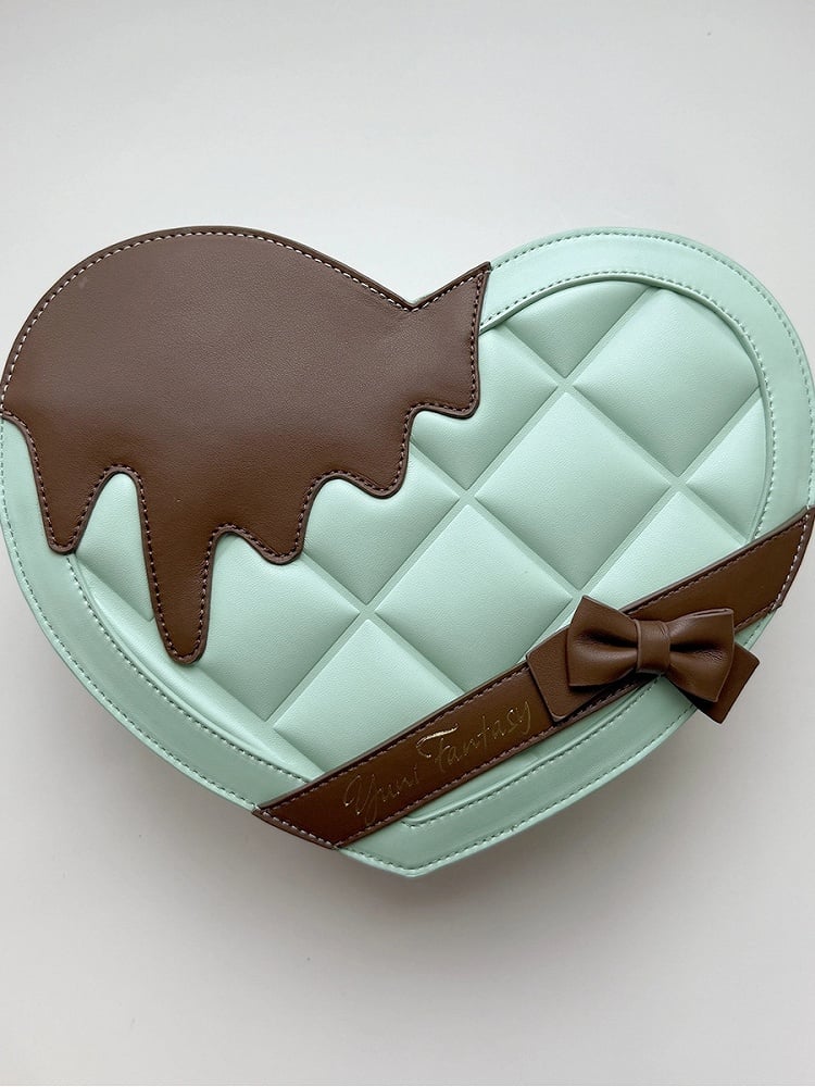 PU with Heart-shaped Bowknot Ita Bag Green