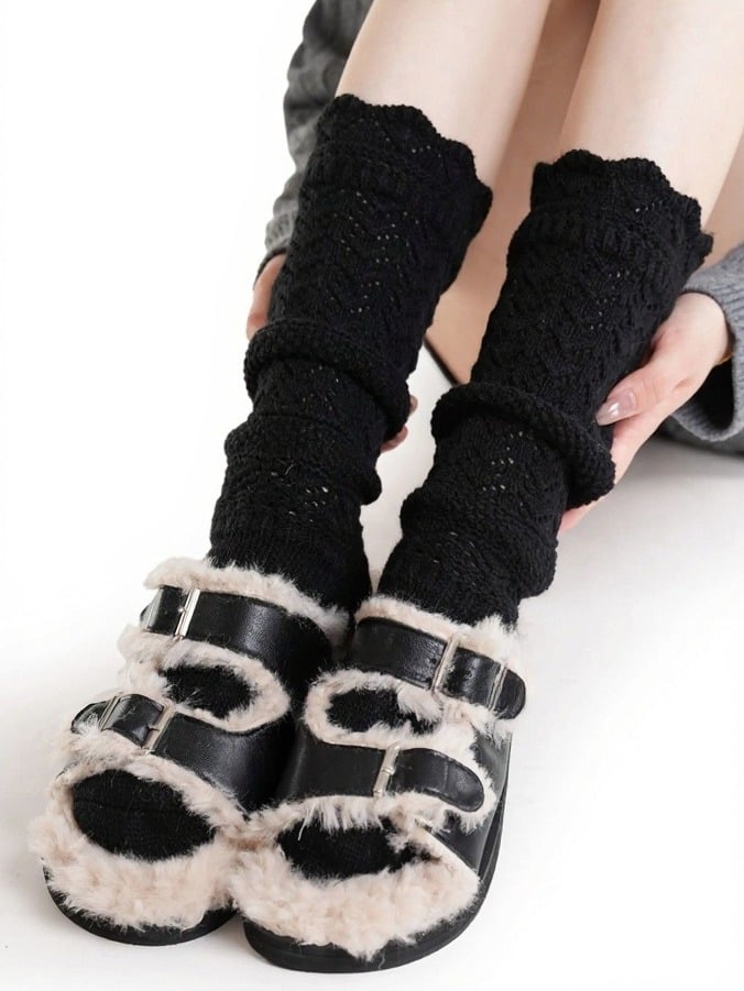 4-Color Knit Ruffled Cuff Leg Warmers - ModaSwings