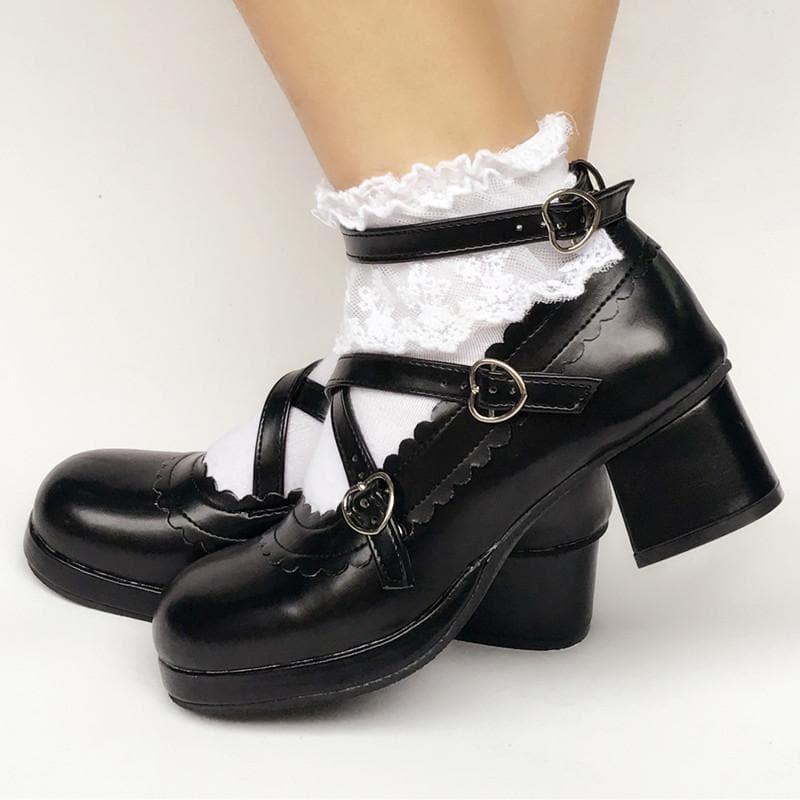 Bow Custom SP167935 Made Black Shoes Detachable Lolita