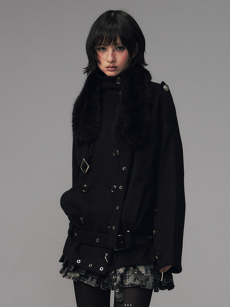 Collar Lapel Jacket with Black Punk