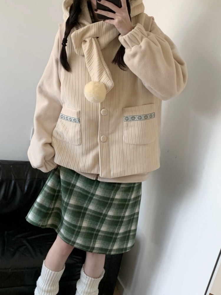 グリーンのチェック柄スカート