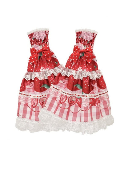 cuffs - Print Black Bell Wrist Strawberry / Sleeves Clearance