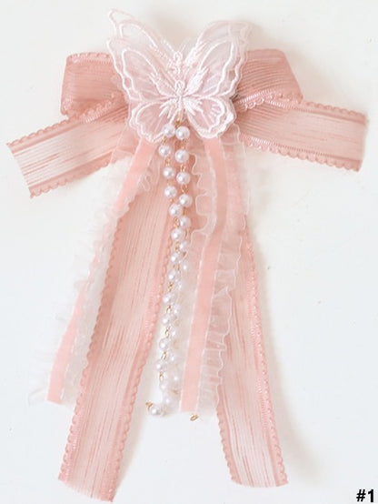Pink Bow 3 Options Sweet Hairclip Lolita Butterfly