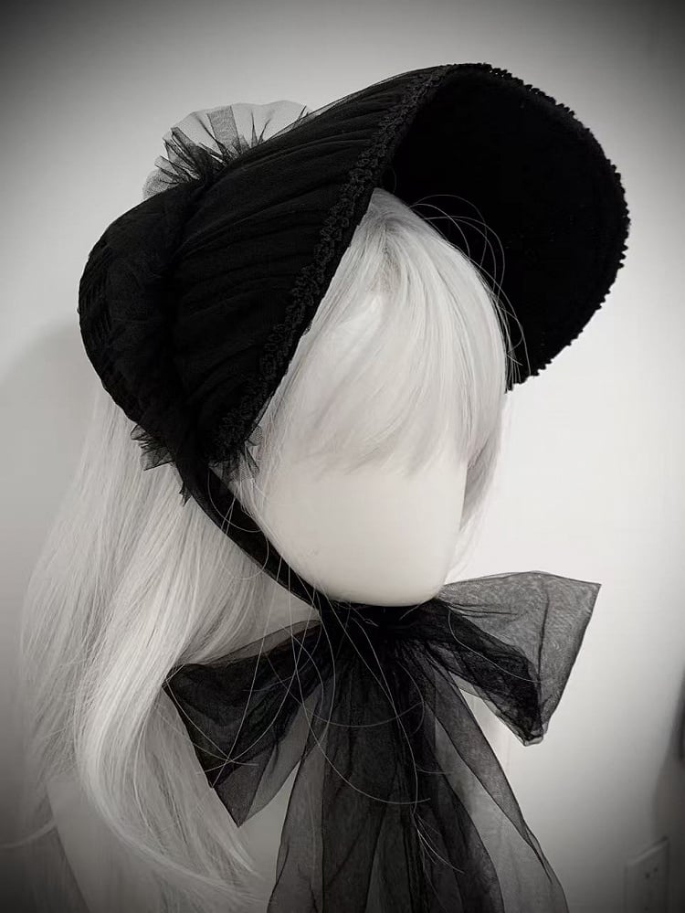 Black Gothic Lolita Bonnet