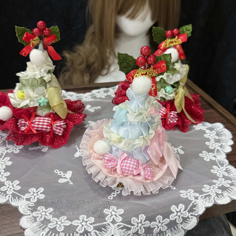 Hats Three Christmas with Holly Lolita Styles -