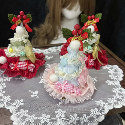 Hats Three Christmas with Holly Lolita Styles -