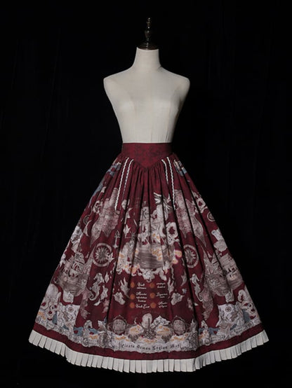 Rock Pirat Gürtel Korsett Print Lolita Rot Taille Schiff