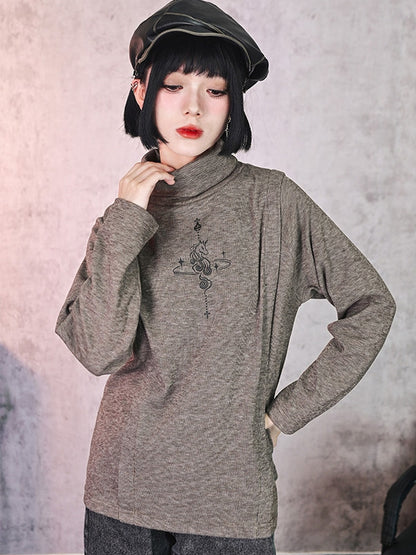 Sleeve Fleece Long Style Lining Brown with Chinese Top