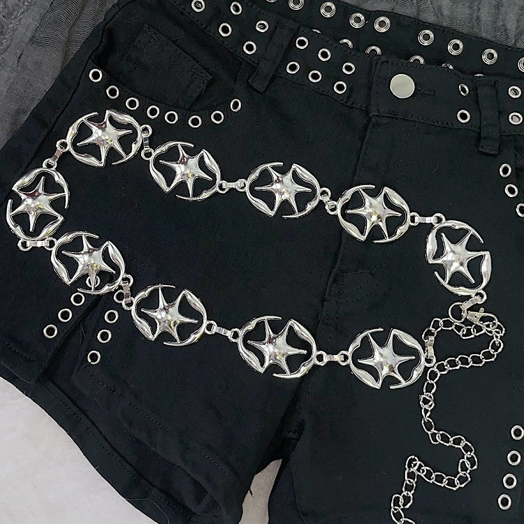 Y2K Silver Chain Waist Star