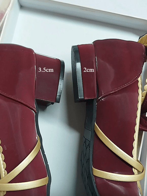 Crisscross Design Low-heel Heart-shaped Shoes Lolita Closure Snap Sweet - Red