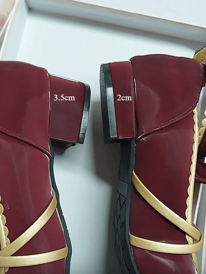 Scalloped Grass Lolita Edges Green Shoes - Cherry Delicate Sweet Jane Motifs Mary