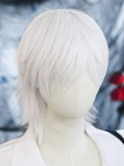 Weiße, kurze Ouji-Perücke, glatt, 25–30 cm