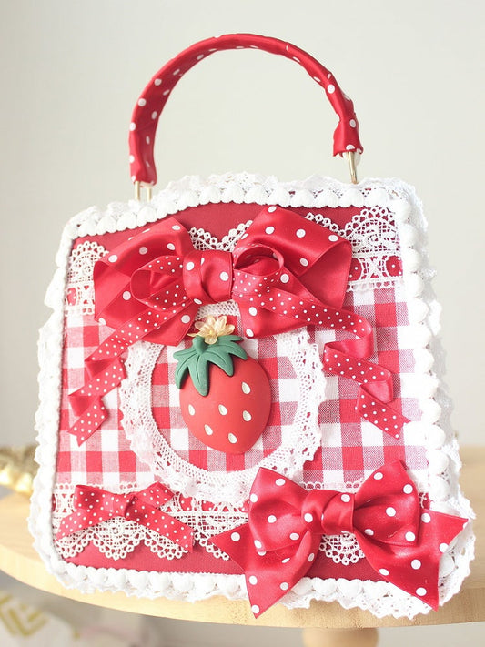 Crossbody/Hand Bag Lolita Gingham Strawberry