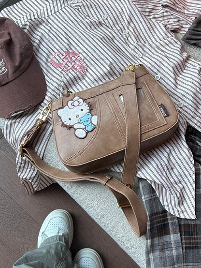 Khakifarbene Wasteland Punk Ita-Tasche mit Sweetheart-Anhänger