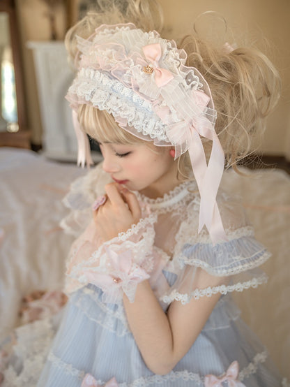and Blue Pink Hairband Bowknot Details Lolita