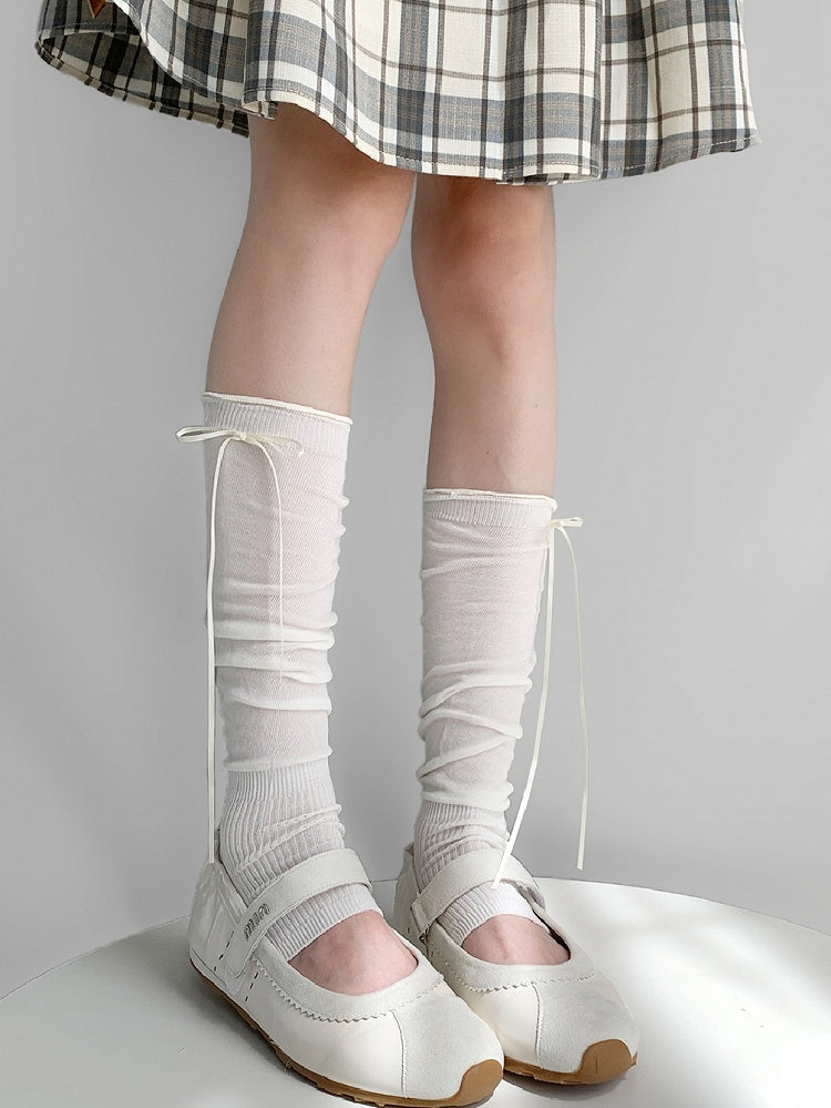 Bowknot Sleeves Self-tie Color 7 Options Leg