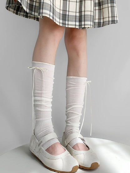 Bowknot Sleeves Self-tie Color 7 Options Leg