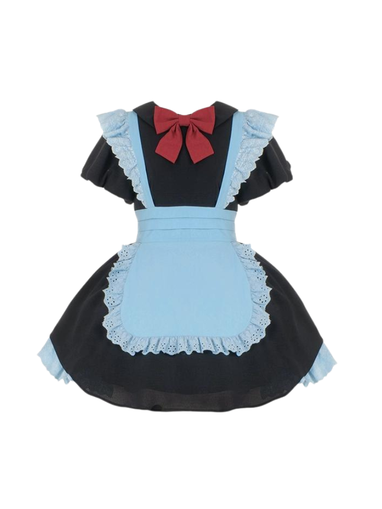 Dienstmädchenkleid Spitze Plissee