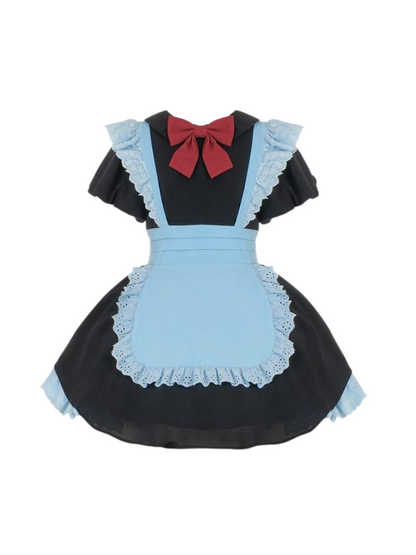 Dienstmädchenkleid Spitze Plissee