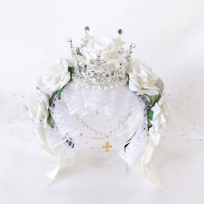 4 Colors Gothic Crown with Faux Accents Horn Rose KC