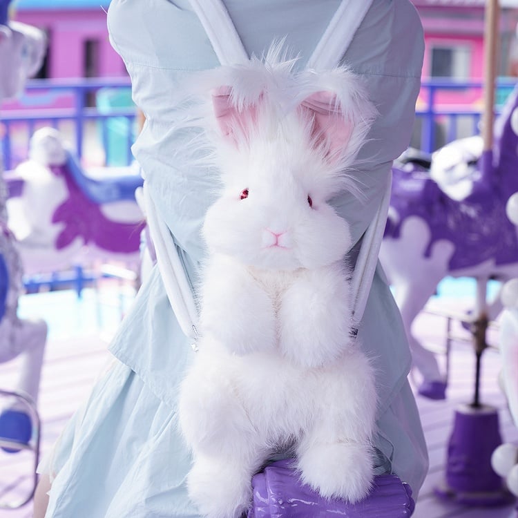 Bag Plush Realistic Backpack/Crossbody Cute Bunny