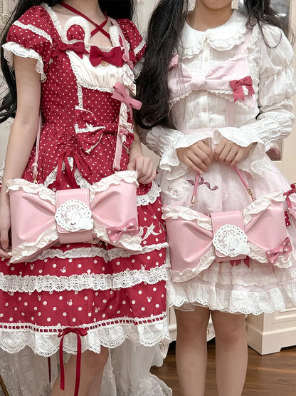 Bag Pink Sweet Hand Crossbody Lolita / Bowknot-Shaped