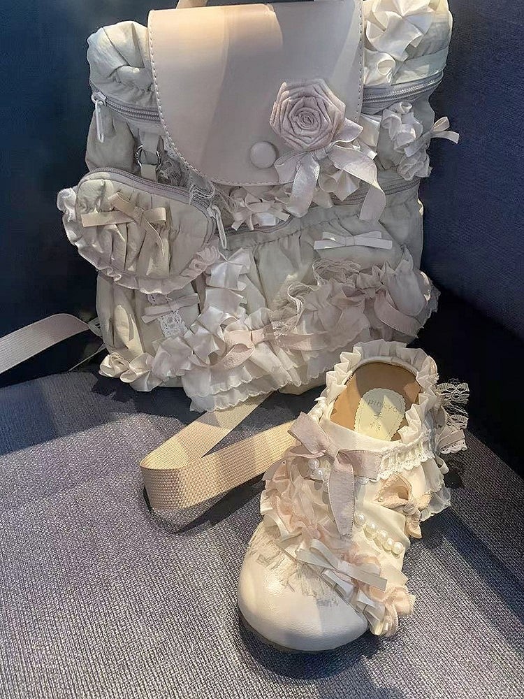 Bow Bag with Lolita Light Elegant Apricot Accents 2-Way