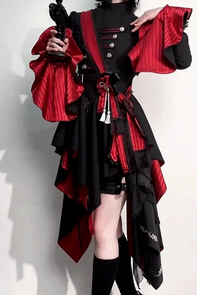 Blue / Red Military Lolita Tassel Ribbon - THE 400BLOWS