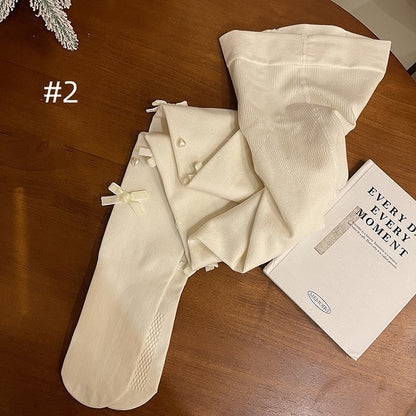 Sweet Bowknot Heart Tights